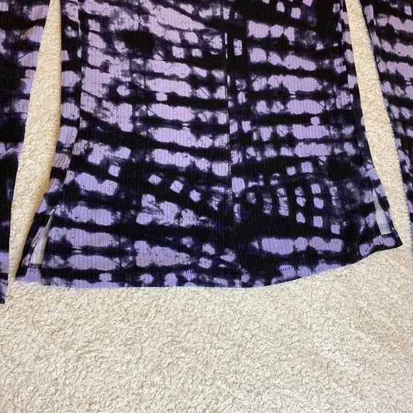 Rock & republic womens shirt tie-dye black purple snap button ribbed XS - Picture 11 of 16